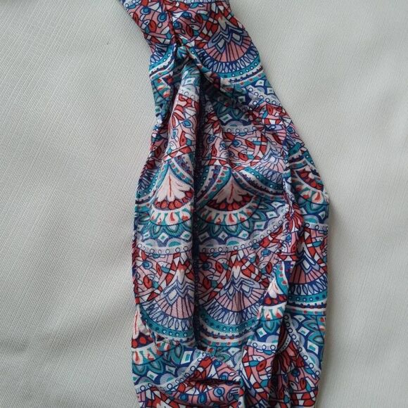 Chelsea & Violet Blue & Red Mandala Print Lightweight Shift Dress Women's Medium - Picture 6 of 15